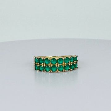 Vintage Ring with Round Emeralds