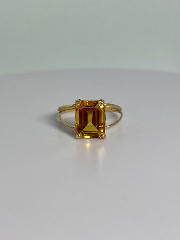 Vintage ring gold with citrien front