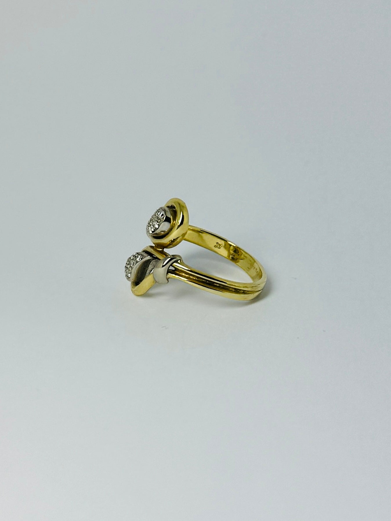 Ring with diamonds left side