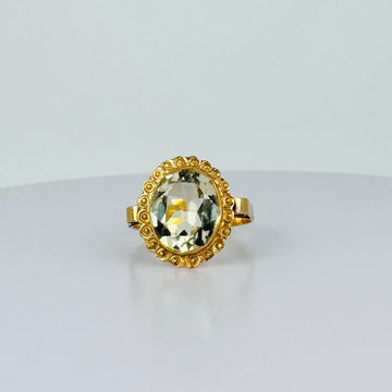 Vintage Ring 18k gold with Oval Citrine