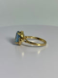 Vintage ring with blue spinel left side