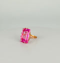 Vintage ring with big pink stone