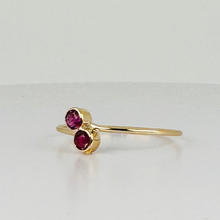 Vintage ring toi & moi ruby's