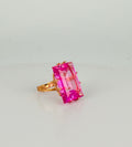 Vintage ring with big pink stone