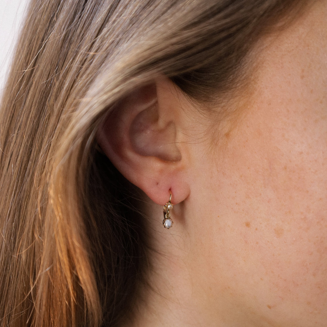 Vintage earrings with seed pearls