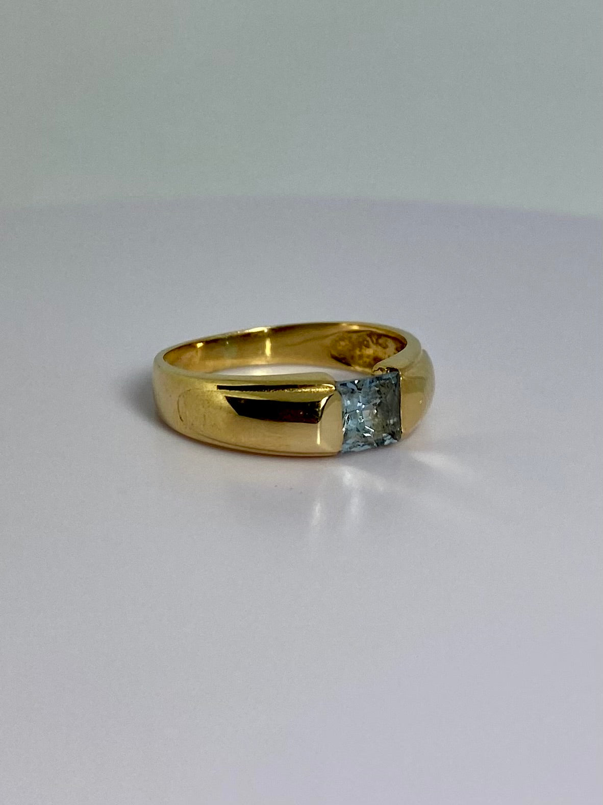 Vintage ring with topaz right front